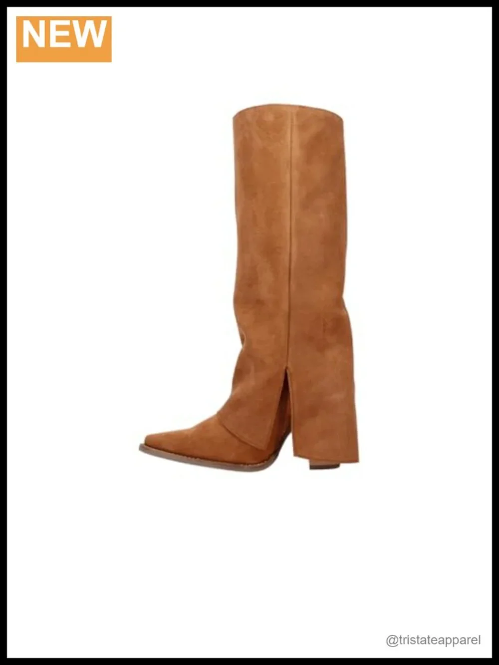 Dingo Suede Leather Over the Knee Boots Mid Block Heel Snip Toe Pull-On Casual